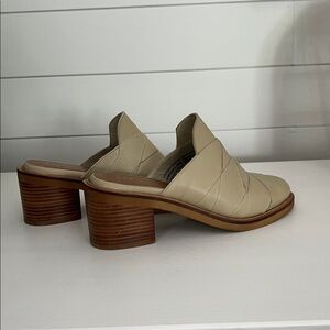 Seychelles Beige Quilted Block Heel Mules